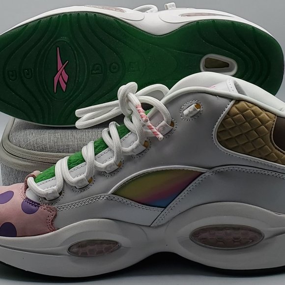 Reebok x Hasbro Question Mid Men's Size 10 'Candy Land' White GZ8826 Rare - Picture 5 of 9